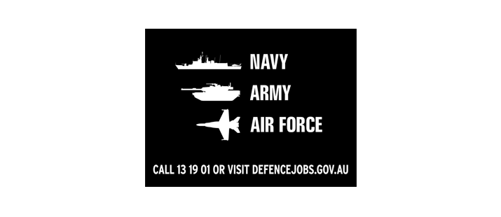 Defence force stacked greyscale logo